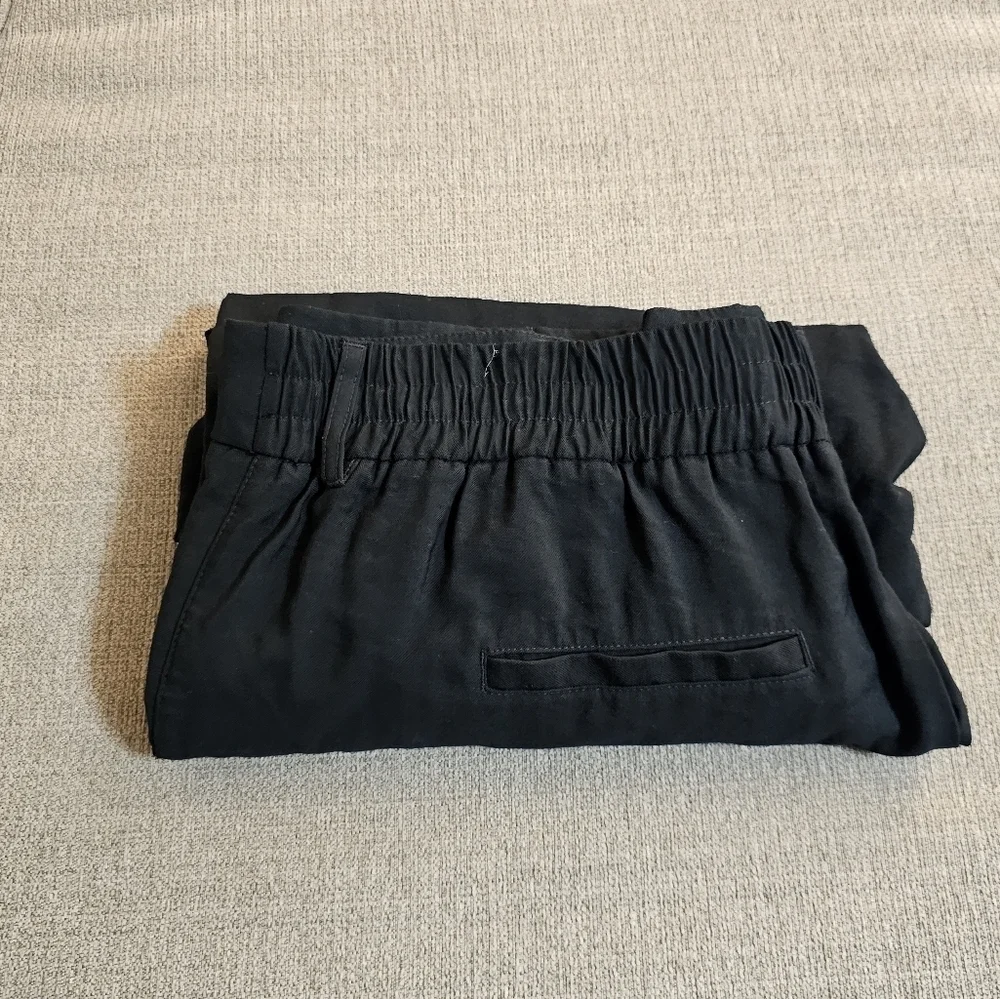 A New Day Black High Rise Relaxed Chambray Neutral Casual Pants Size 16
